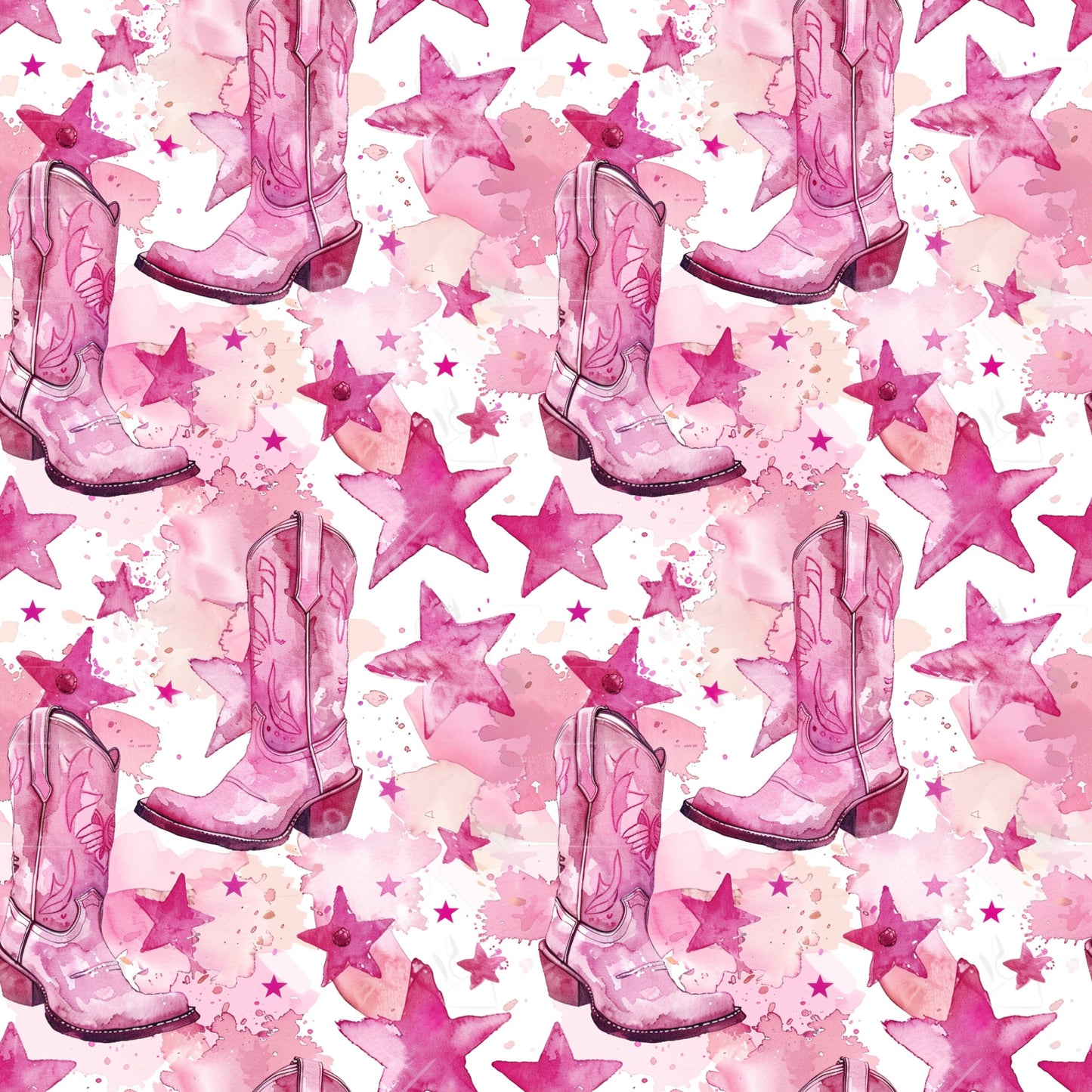 Pink Cowboy Boots Pattern 12 Quilting Cotton Fabric