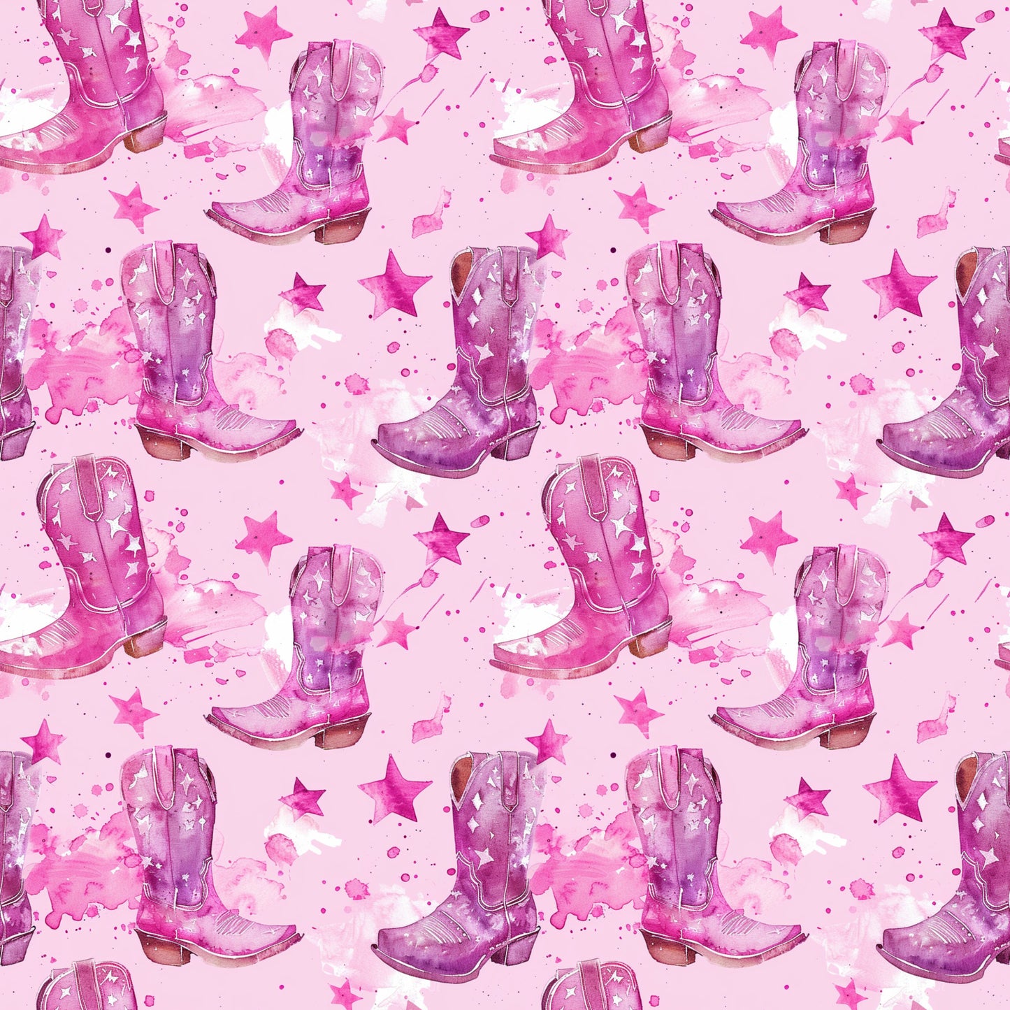 Pink Cowboy Boots Pattern 13 Quilting Cotton Fabric