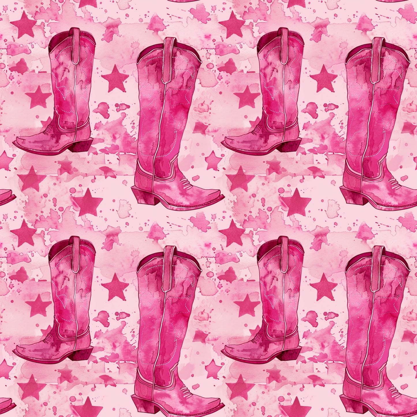 Pink Cowboy Boots Pattern 15 Quilting Cotton Fabric