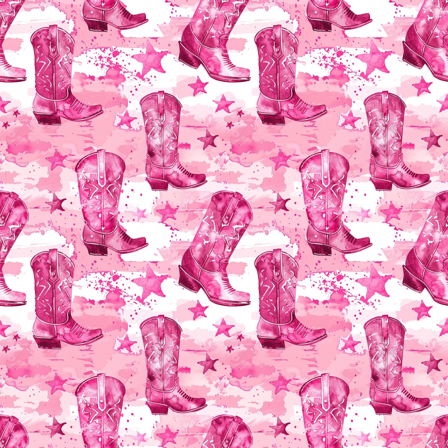 Pink Cowboy Boots Pattern 16 Quilting Cotton Fabric