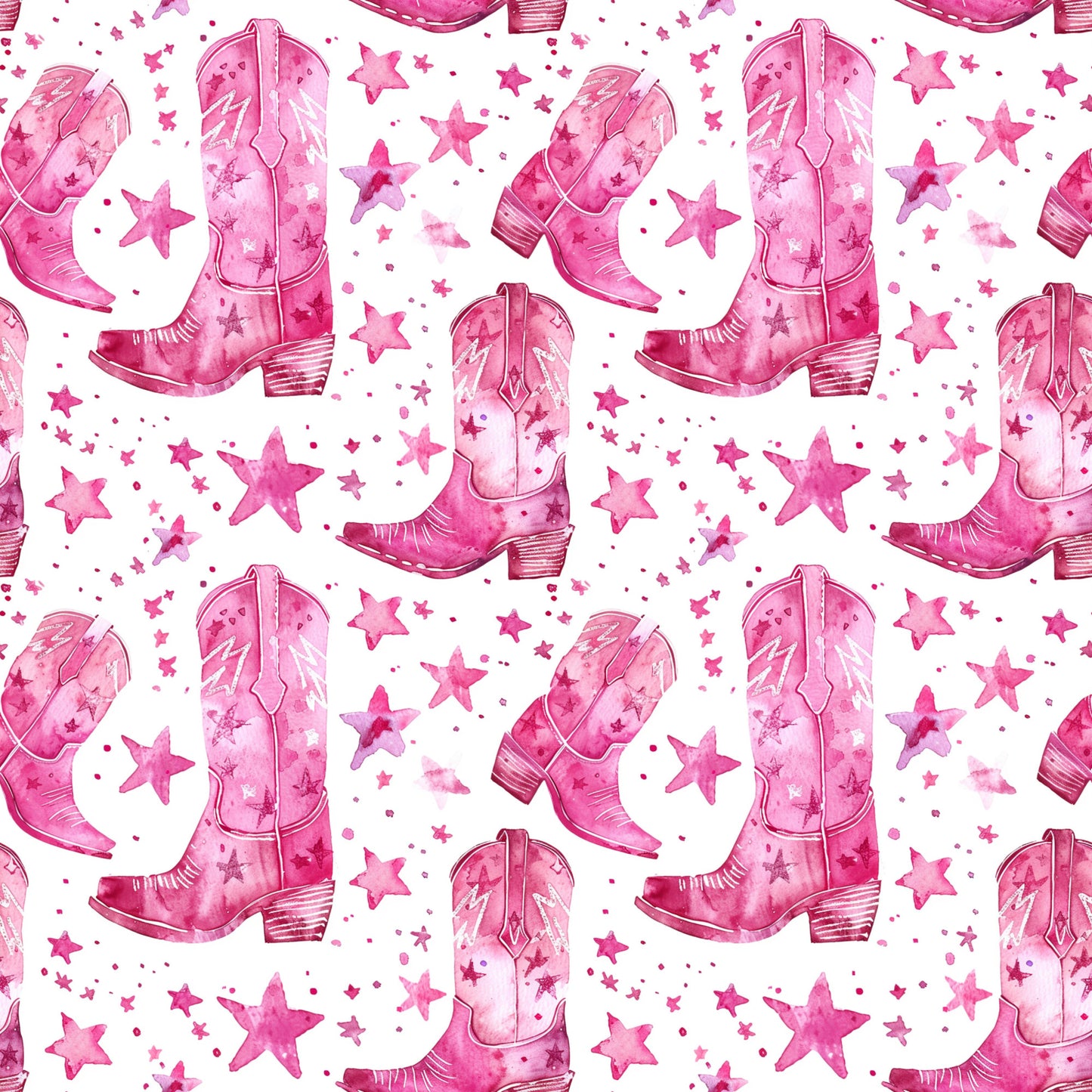 Pink Cowboy Boots Pattern 17 Quilting Cotton Fabric