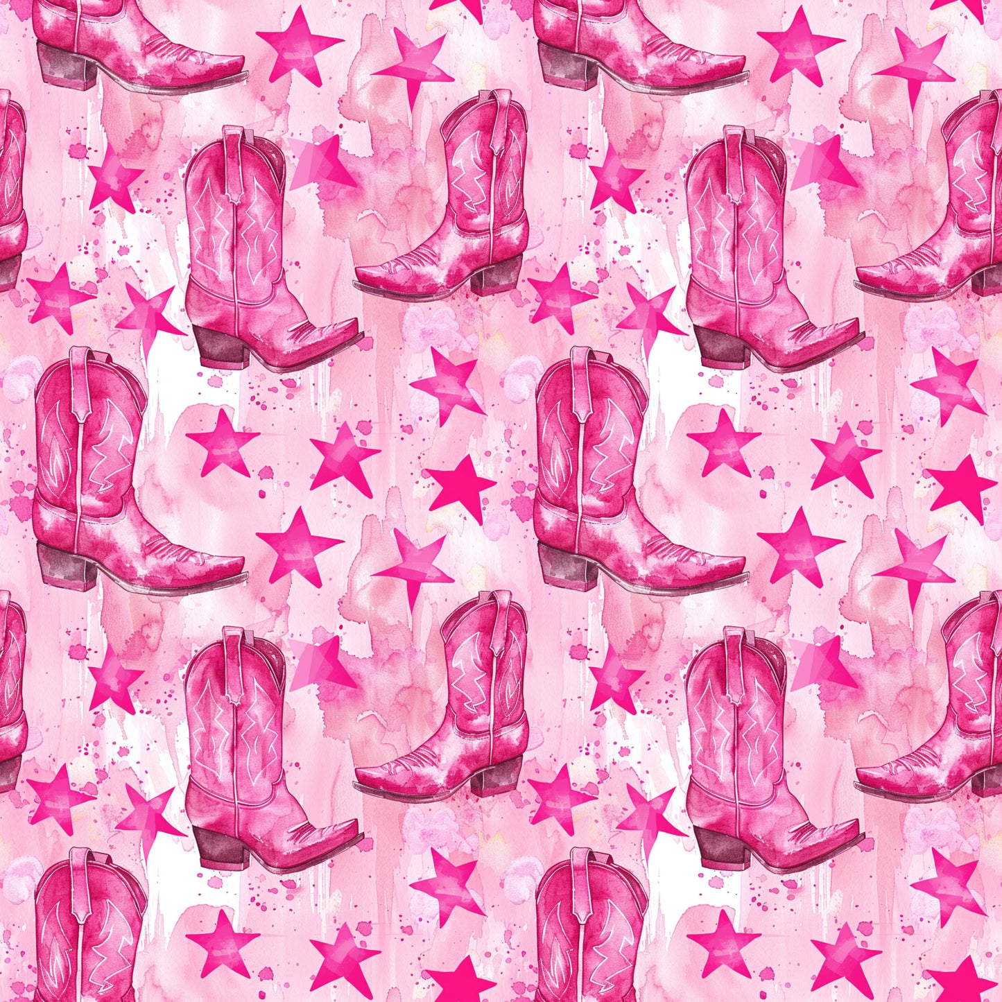 Pink Cowboy Boots Pattern 4 Quilting Cotton Fabric