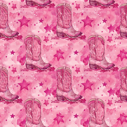 Pink Cowboy Boots Pattern 6 Quilting Cotton Fabric