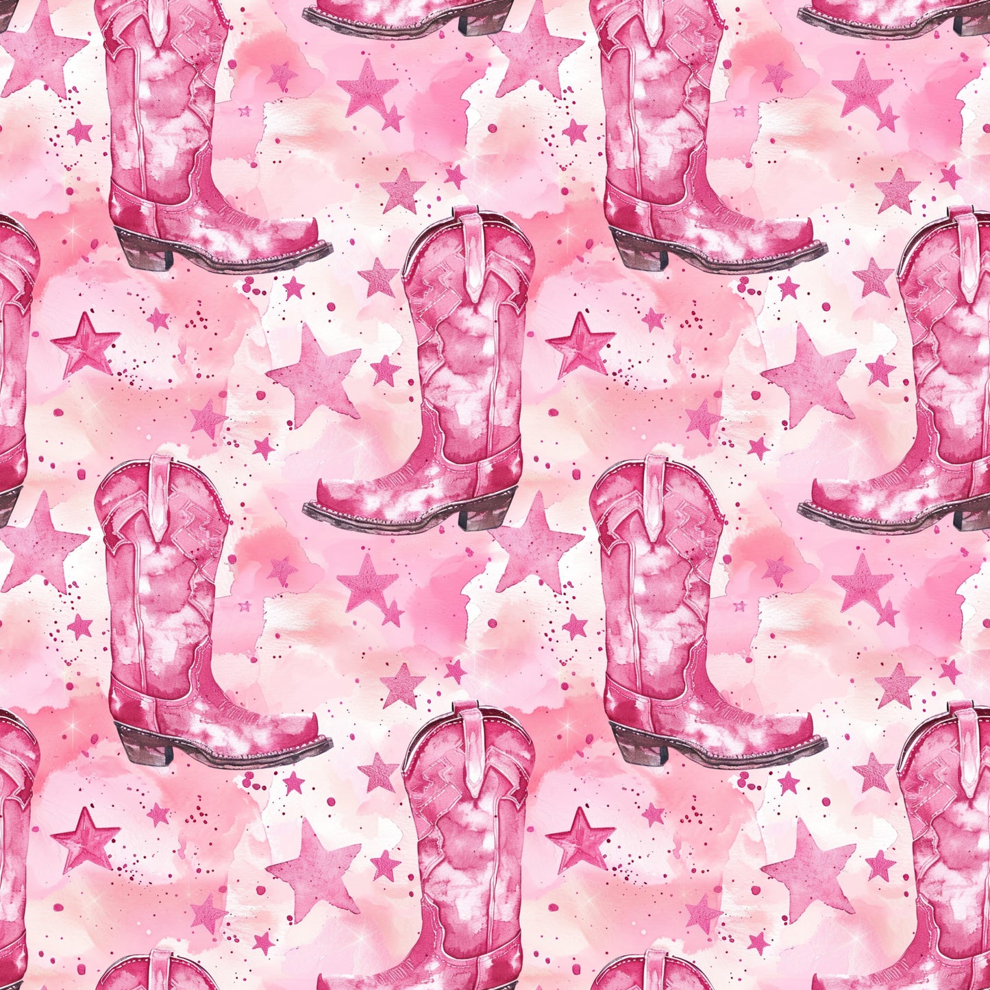 Pink Cowboy Boots Pattern 7 Quilting Cotton Fabric