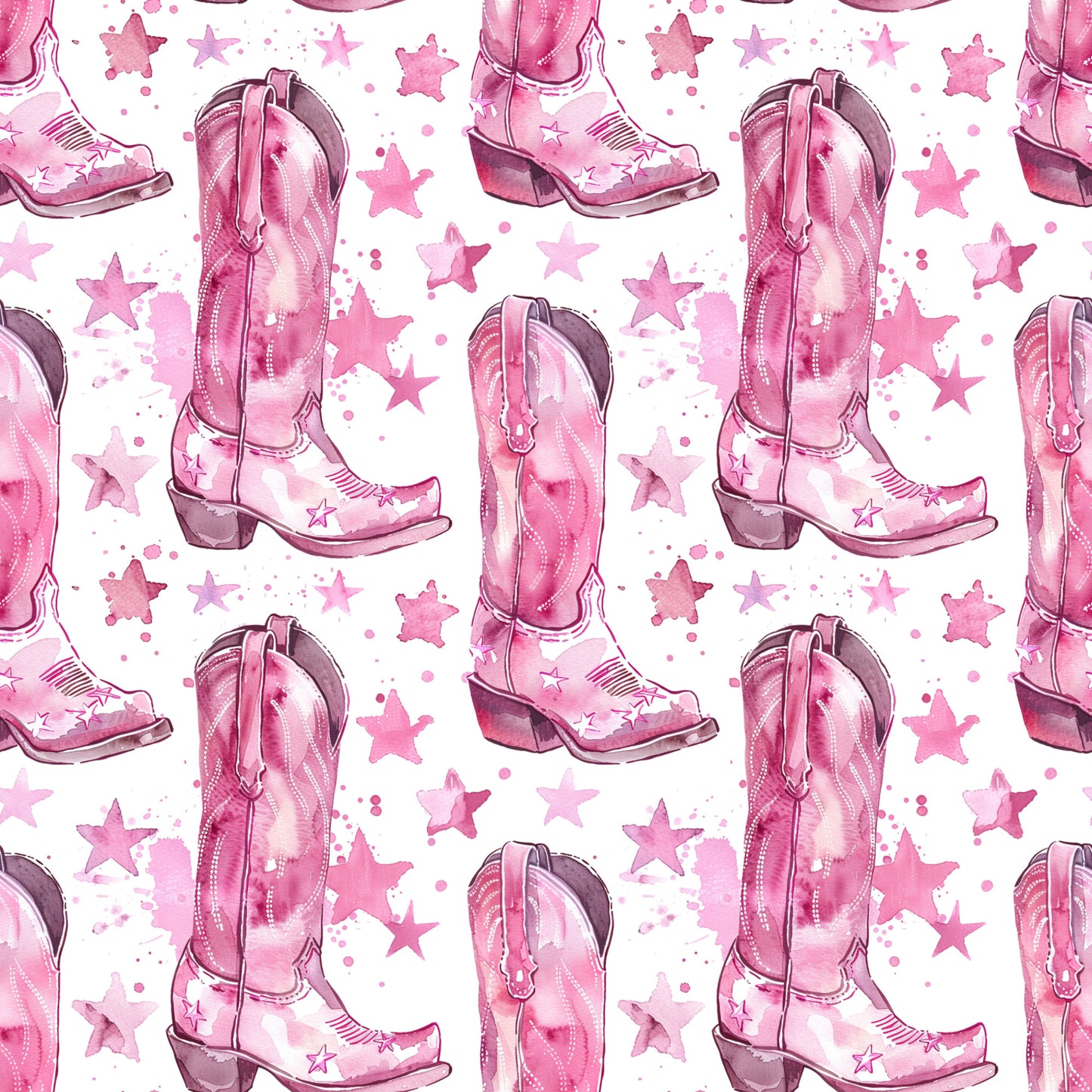 Pink Cowboy Boots Pattern 8 Quilting Cotton Fabric