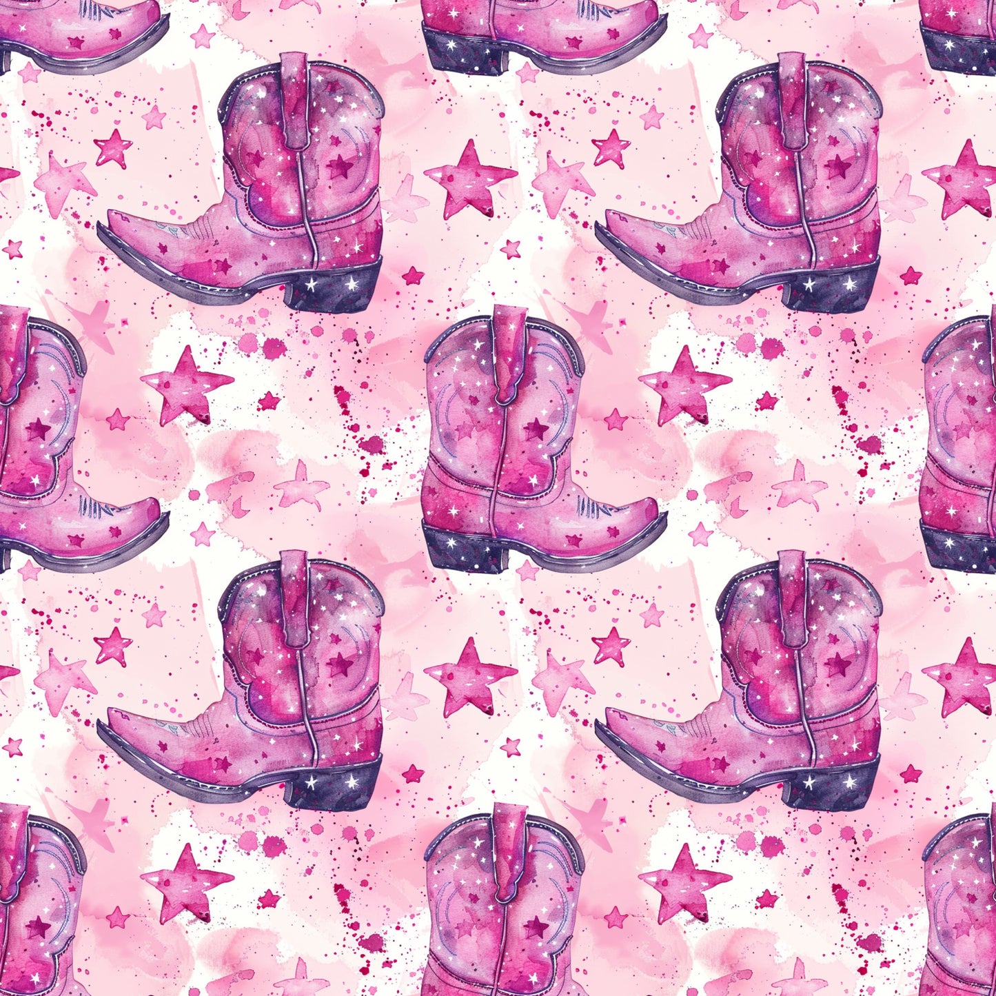 Pink Cowboy Boots Pattern 9 Quilting Cotton Fabric