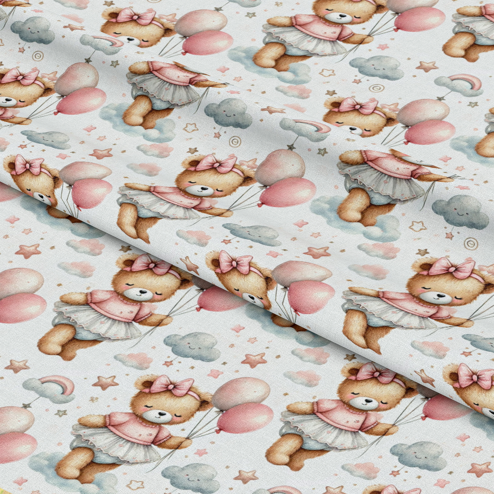 Pink Teddy Bears Pattern 9 Quilting Cotton Fabric