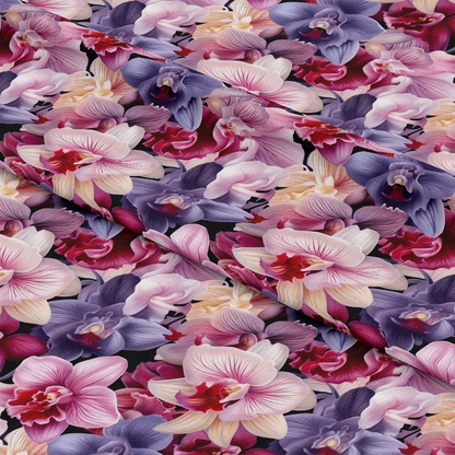 Pink and Purple Orchid Flowers Pattern 1 Quilting Cotton Fabric