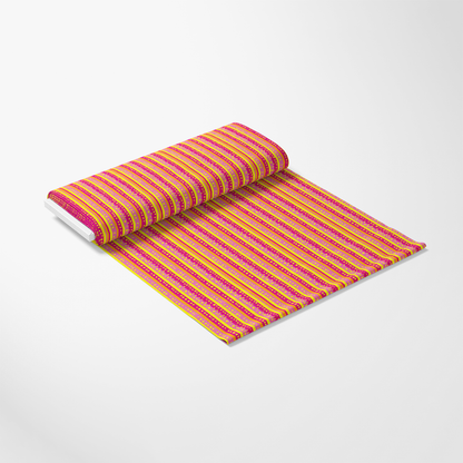 Pink and Yellow Dotted Stripes Pattern 3 Quilting Cotton Fabric