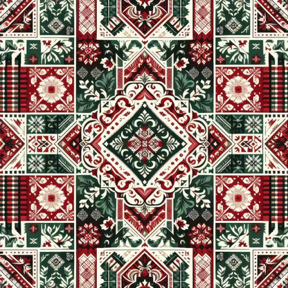 Plaid Christmas Pattern 4 Quilting Cotton Fabric