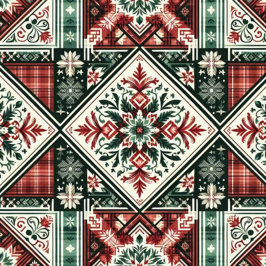 Plaid Christmas Pattern 5 Quilting Cotton Fabric