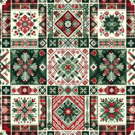 Plaid Christmas Pattern 7 Quilting Cotton Fabric