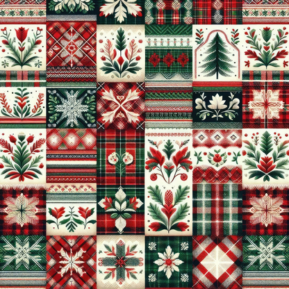 Plaid Christmas Pattern 8 Quilting Cotton Fabric