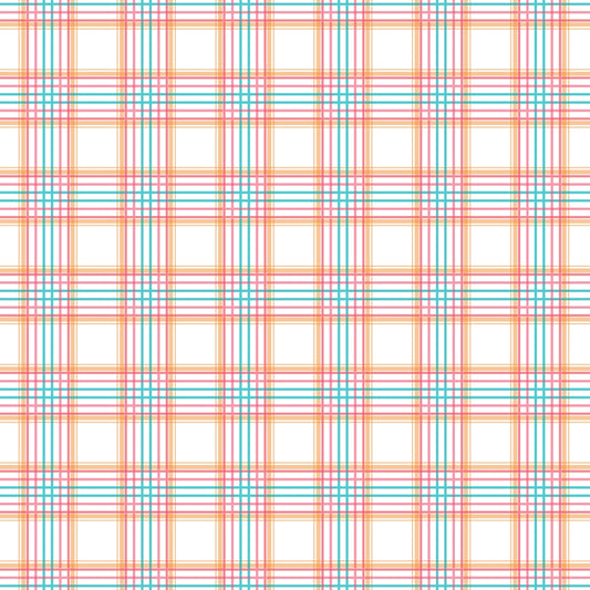 Pattern of intersecting red, blue, and green lines forming a plaid design on a white background.