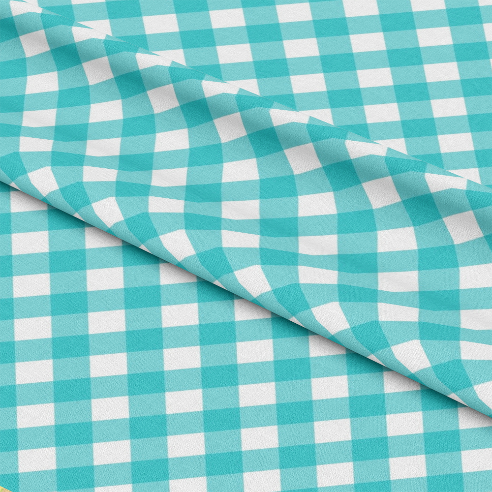 - Plaid for Summer Pattern 15 Quilting Cotton Fabric  
- Blue, white, aqua  
- Checkered, gingham, plaid  
- Quilting, cotton, textile  
- Soft, lightweight, smooth  
- Yardage fabric, sewing material  
- Summer, casual, classic style