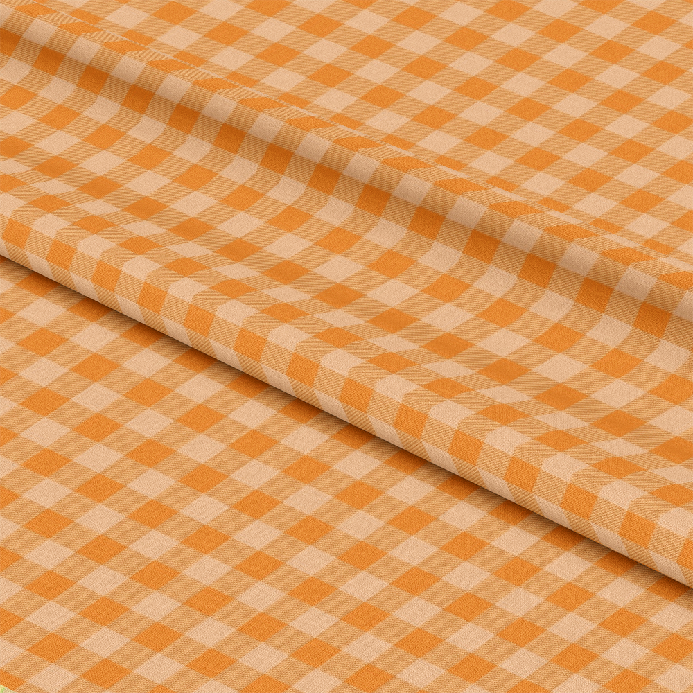 - Plaid for Summer Pattern 16 Quilting Cotton Fabric  
- gingham  
- orange  
- cream  
- checkered  
- cotton  
- quilting  
- textile  
- sewing material  
- summer fabric  
- lightweight