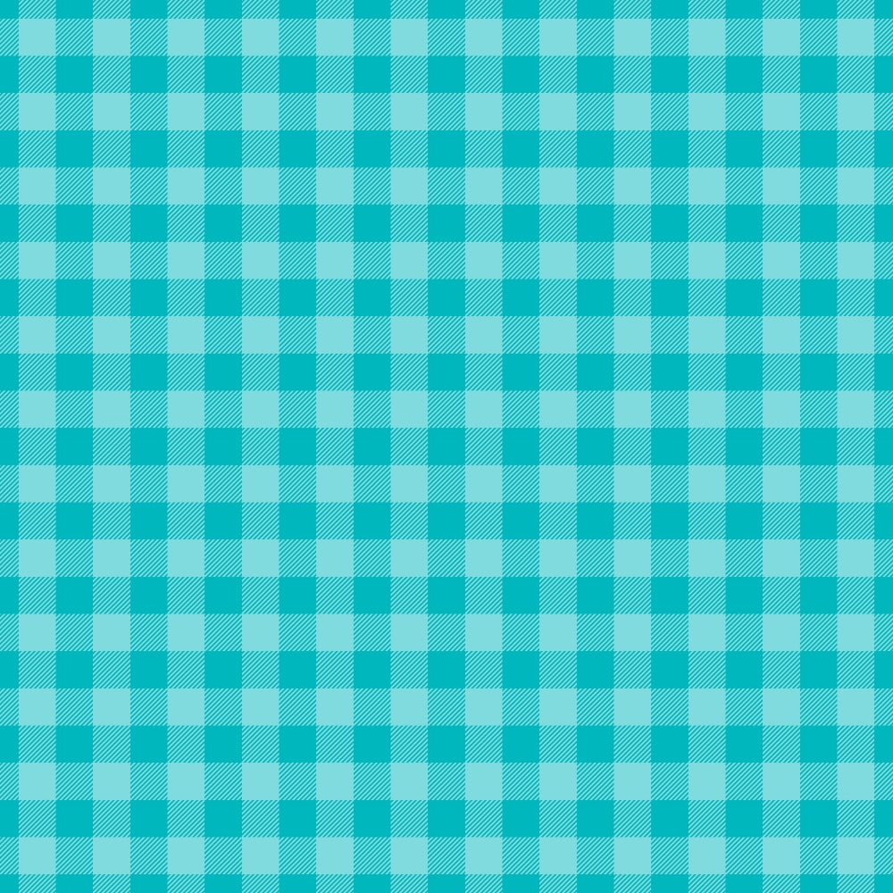 Blue and white checkered gingham pattern.