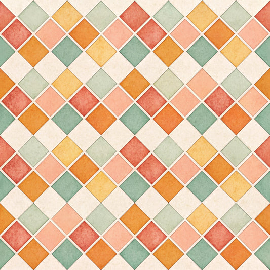 Playful Pastel Geometric Pattern 10 Quilting Cotton Fabric
