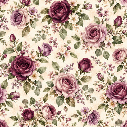 Plum Sage Garden Pattern 10 Quilting Cotton Fabric