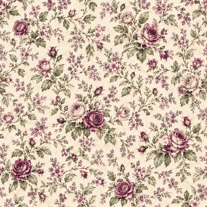 Plum Sage Garden Pattern 2 Quilting Cotton Fabric