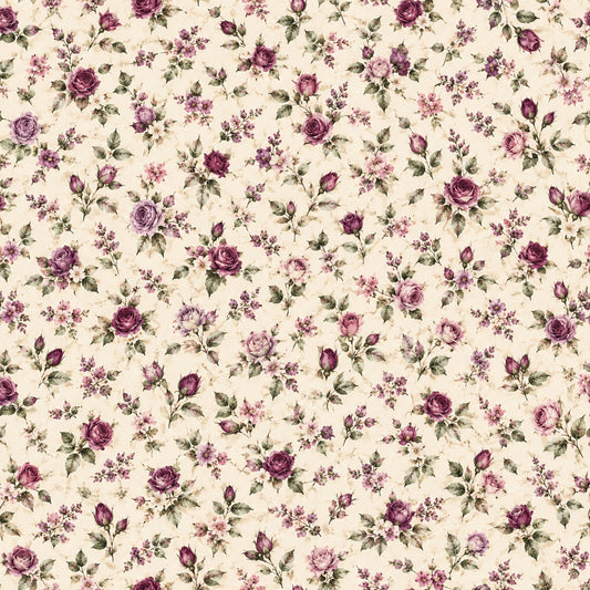 Plum Sage Garden Pattern 3 Quilting Cotton Fabric