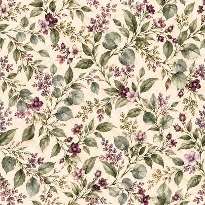 Plum Sage Garden Pattern 4 Quilting Cotton Fabric