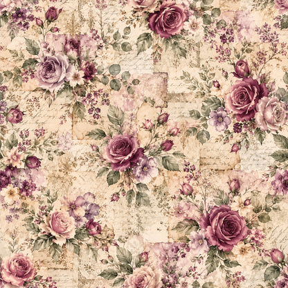 Plum Sage Garden Pattern 6 Quilting Cotton Fabric