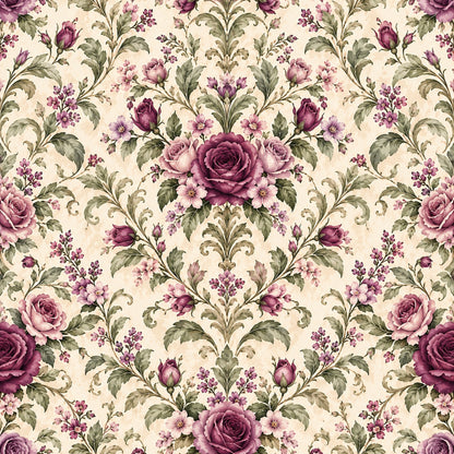 Plum Sage Garden Pattern 9 Quilting Cotton Fabric