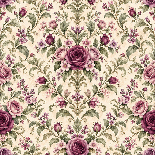 Plum Sage Garden Pattern 9 Quilting Cotton Fabric