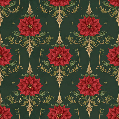 Poinsettia Elegance Pattern 11 Quilting Cotton Fabric