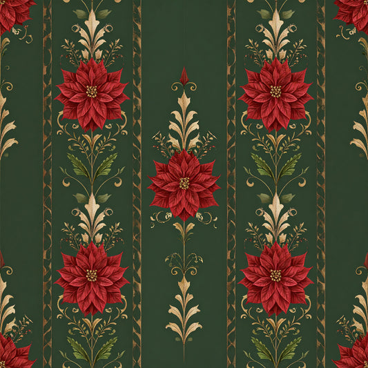 Poinsettia Elegance Pattern 12 Quilting Cotton Fabric