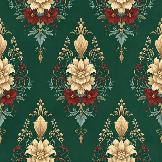 Poinsettia Elegance Pattern 13 Quilting Cotton Fabric