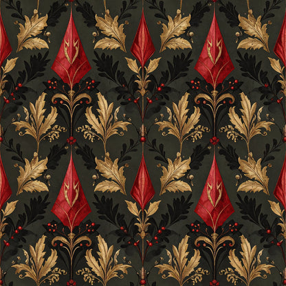 Poinsettia Elegance Pattern 18 Quilting Cotton Fabric