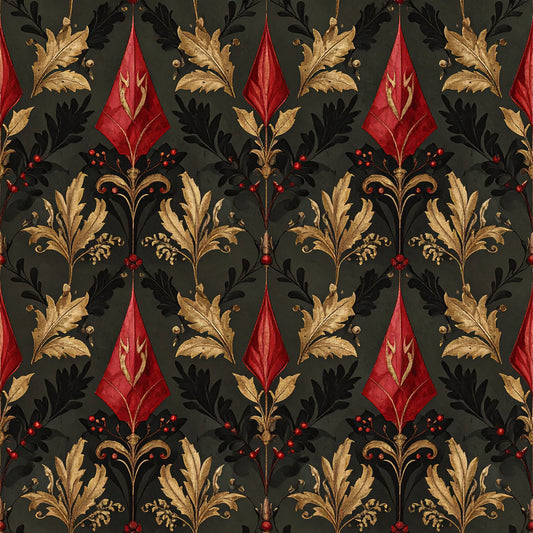 Poinsettia Elegance Pattern 18 Quilting Cotton Fabric