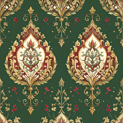 Poinsettia Elegance Pattern 20 Quilting Cotton Fabric