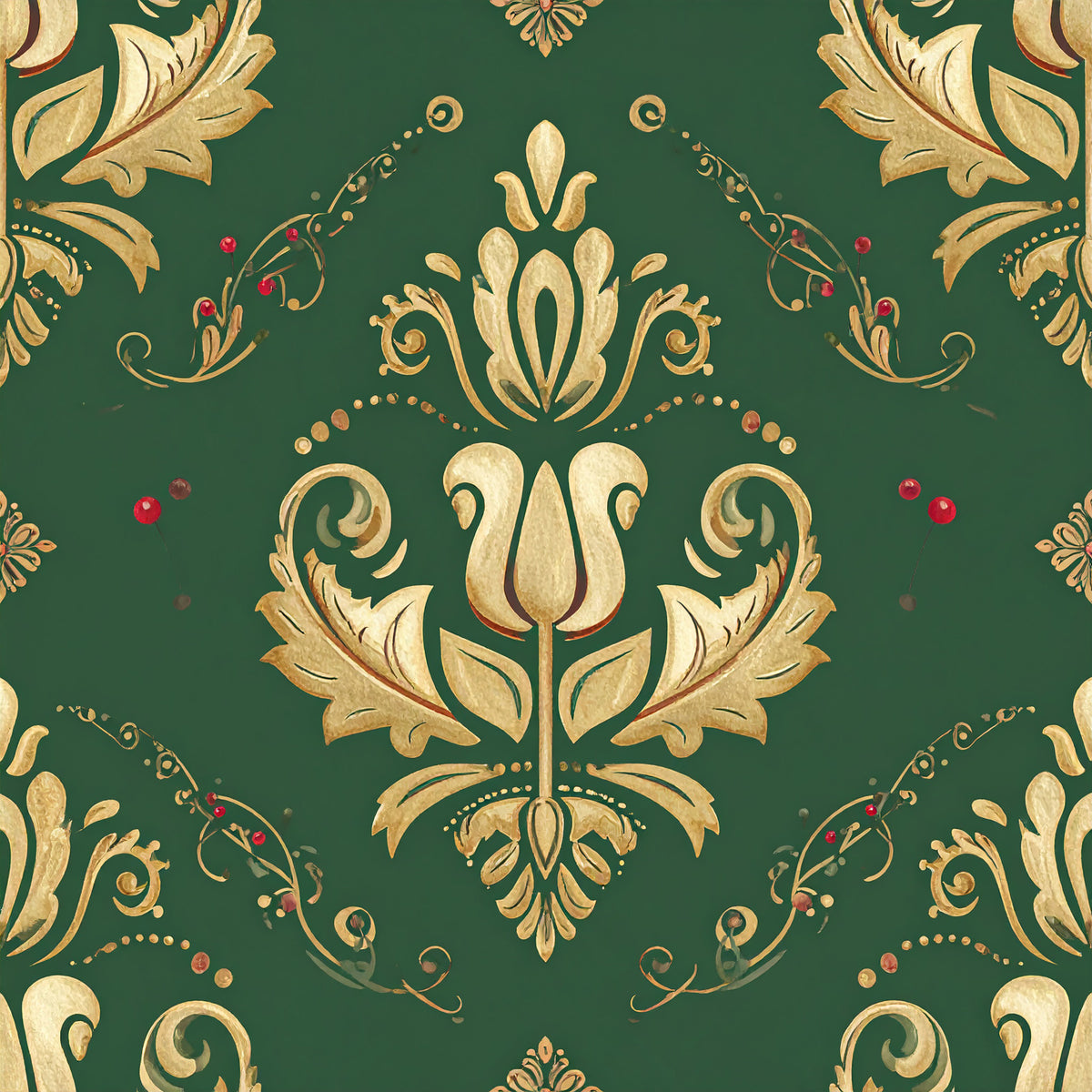 Poinsettia Elegance Pattern 21 Quilting Cotton Fabric