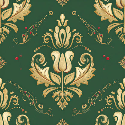 Poinsettia Elegance Pattern 21 Quilting Cotton Fabric