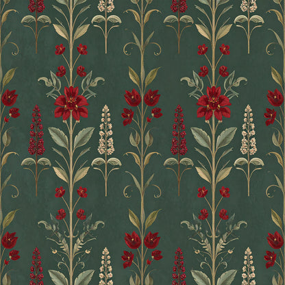 Poinsettia Elegance Pattern 24 Quilting Cotton Fabric