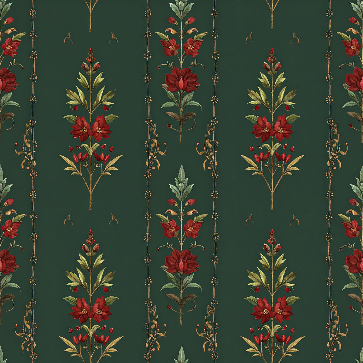Poinsettia Elegance Pattern 25 Quilting Cotton Fabric