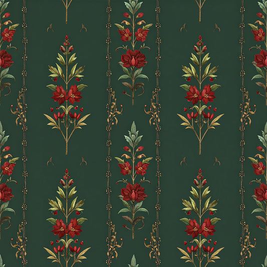 Poinsettia Elegance Pattern 25 Quilting Cotton Fabric