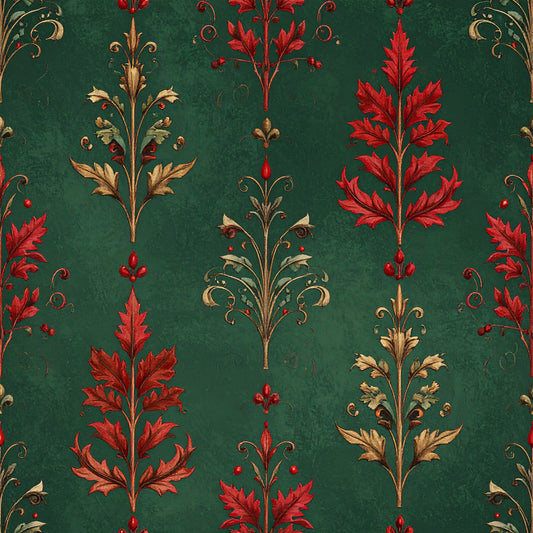 Poinsettia Elegance Pattern 3 Quilting Cotton Fabric