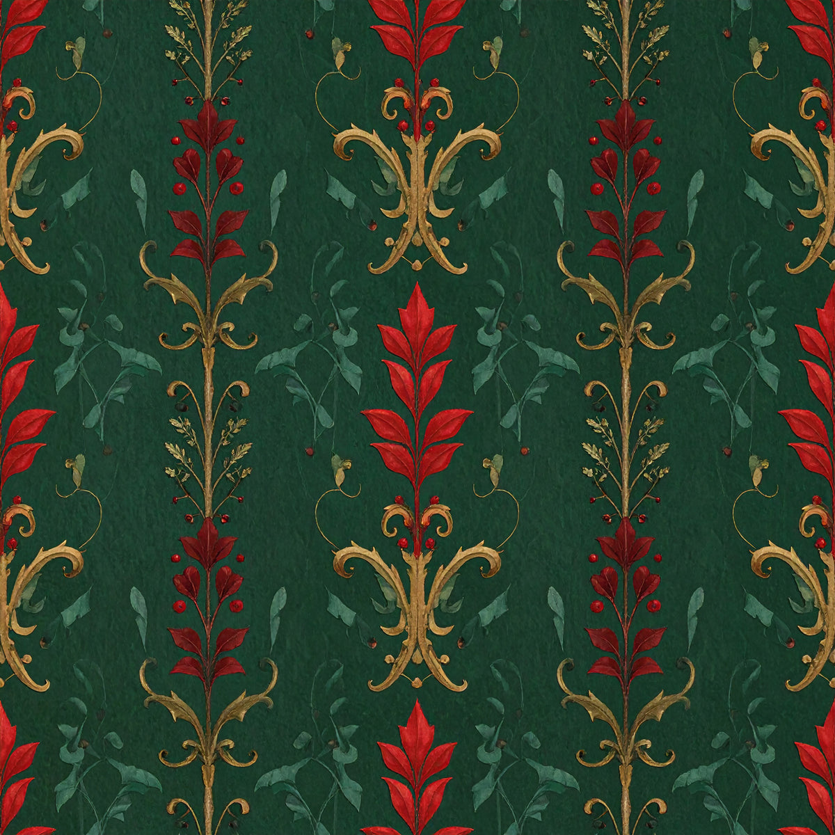 Poinsettia Elegance Pattern 4 Quilting Cotton Fabric