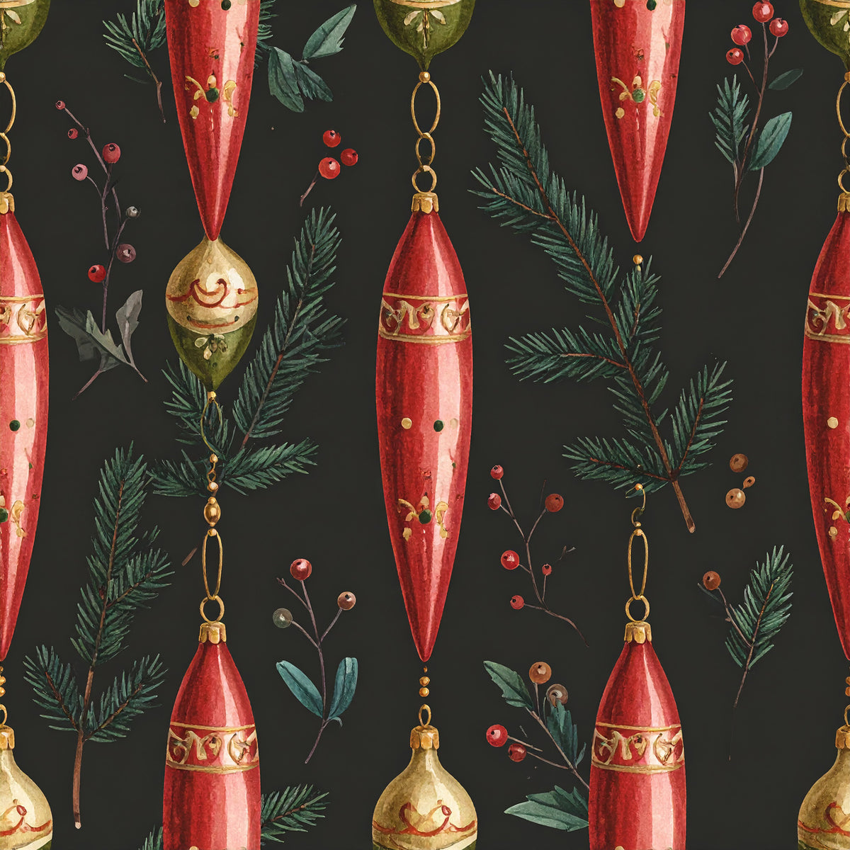 Poinsettia Elegance Pattern 8 Quilting Cotton Fabric