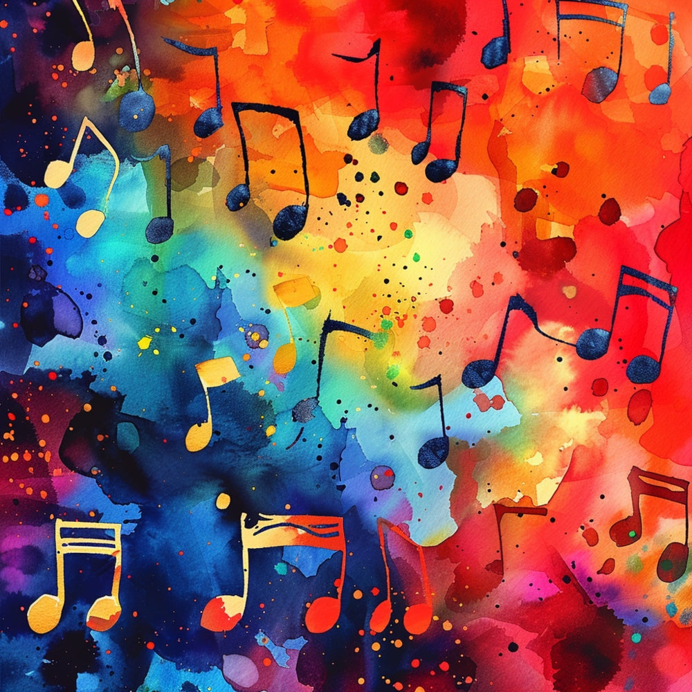 Pop Art Music Notes Fabric Panel 2
