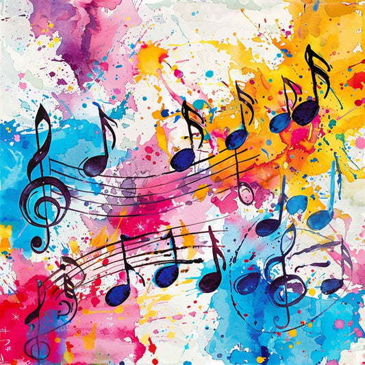 Pop Art Music Notes Fabric Panel 5