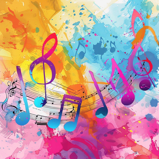 Pop Art Music Notes Fabric Panel 7