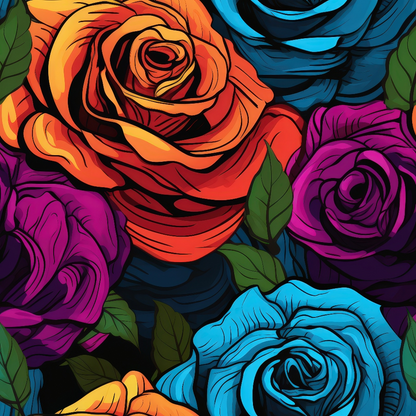 Pop Art Roses Pattern 10 Quilting Cotton Fabric