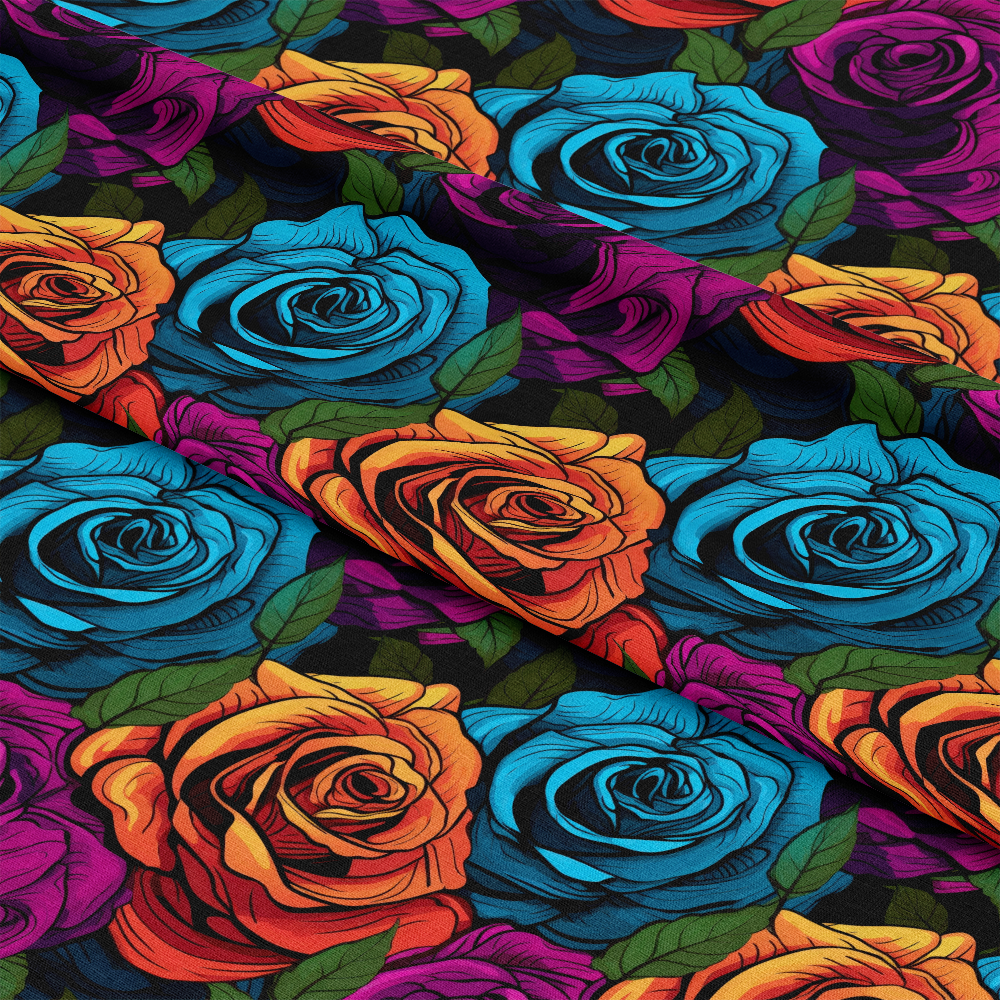 Pop Art Roses Pattern 10 Quilting Cotton Fabric