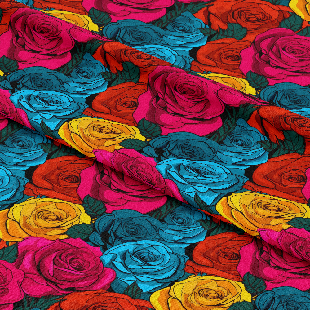 Pop Art Roses Pattern 12 Quilting Cotton Fabric