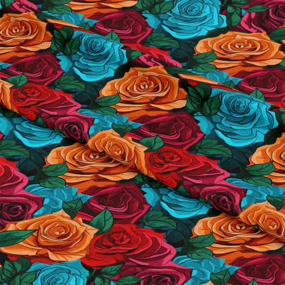 Pop Art Roses Pattern 2 Quilting Cotton Fabric